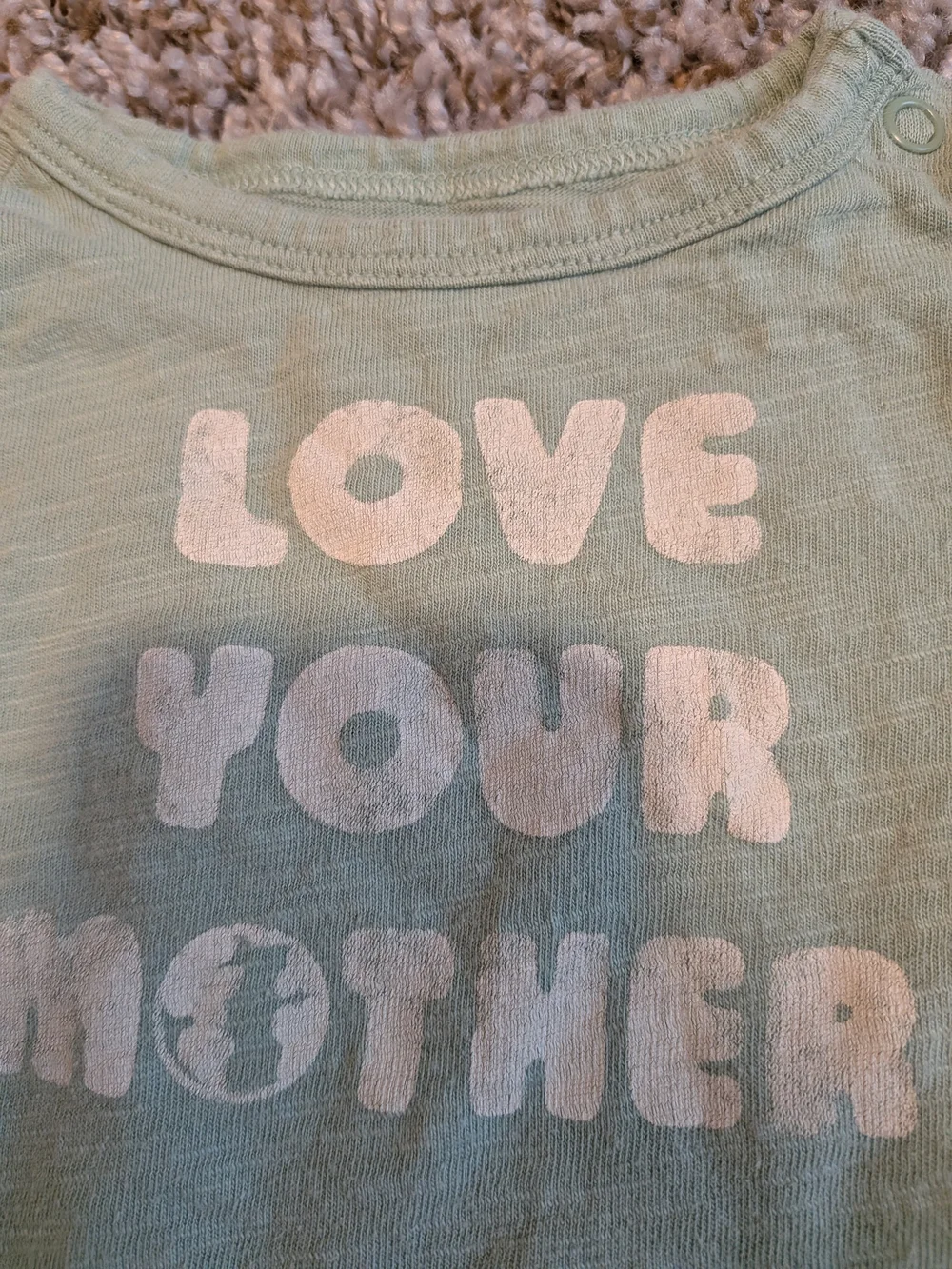 Little Co Love Your Mother Short Sleeve Tee - Seafoam Green Size 3 Months